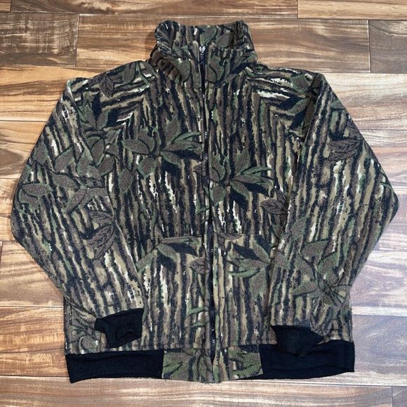 Vintage Saf-T-Bak RealTree Camouflage Fleece Jacket Size Large - SafTBak - Picture 1 of 10